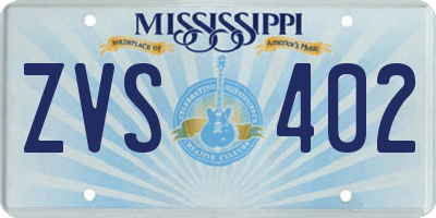 MS license plate ZVS402