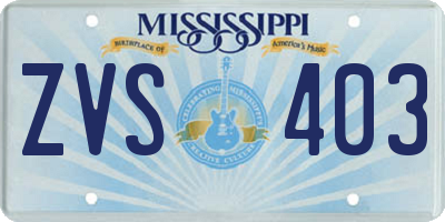 MS license plate ZVS403