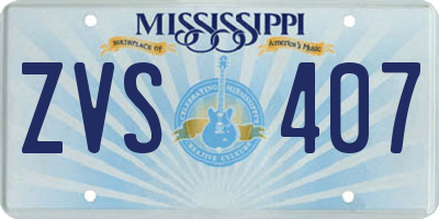 MS license plate ZVS407