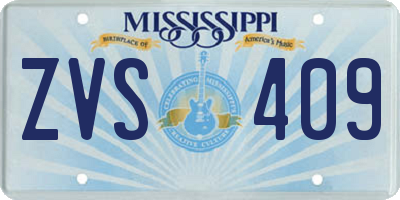 MS license plate ZVS409