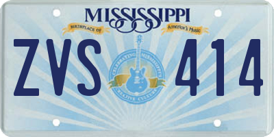 MS license plate ZVS414