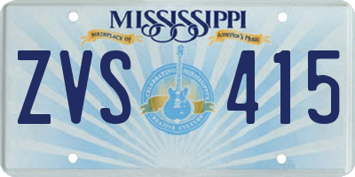 MS license plate ZVS415