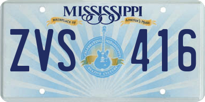 MS license plate ZVS416