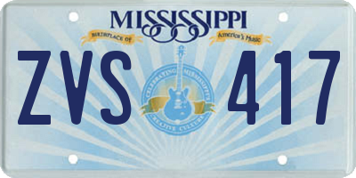 MS license plate ZVS417
