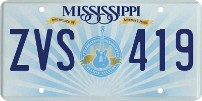 MS license plate ZVS419