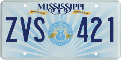 MS license plate ZVS421