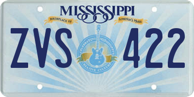 MS license plate ZVS422