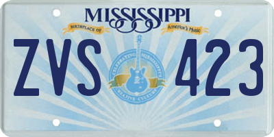MS license plate ZVS423