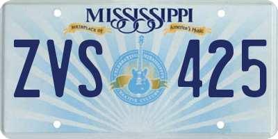 MS license plate ZVS425