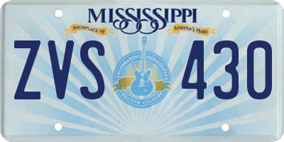 MS license plate ZVS430