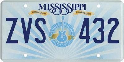 MS license plate ZVS432