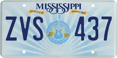 MS license plate ZVS437