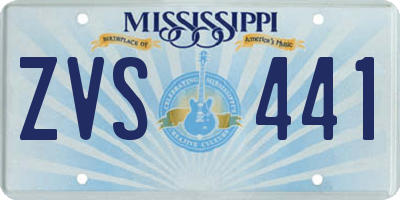 MS license plate ZVS441