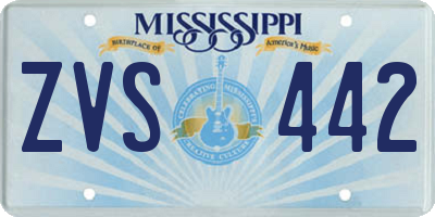 MS license plate ZVS442