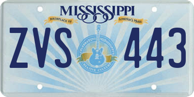 MS license plate ZVS443