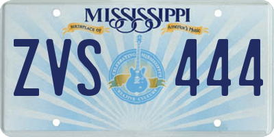 MS license plate ZVS444