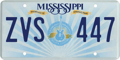 MS license plate ZVS447