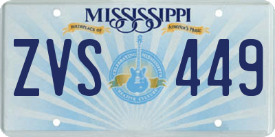 MS license plate ZVS449