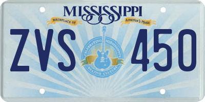 MS license plate ZVS450