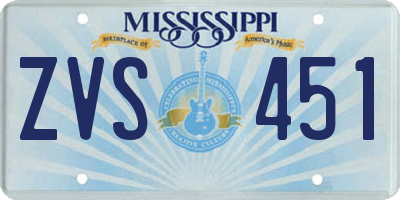 MS license plate ZVS451