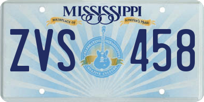 MS license plate ZVS458