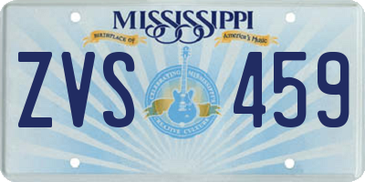 MS license plate ZVS459