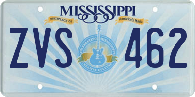 MS license plate ZVS462