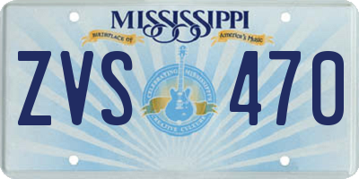 MS license plate ZVS470