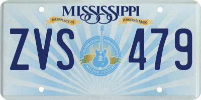 MS license plate ZVS479