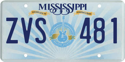 MS license plate ZVS481