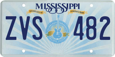 MS license plate ZVS482