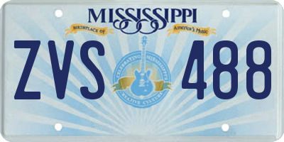 MS license plate ZVS488