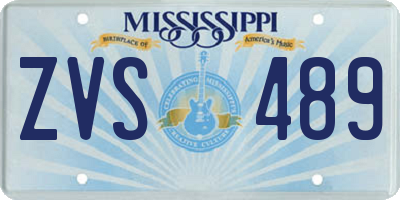 MS license plate ZVS489