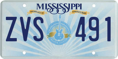 MS license plate ZVS491