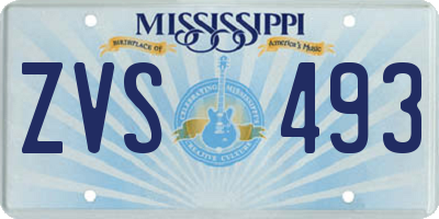 MS license plate ZVS493