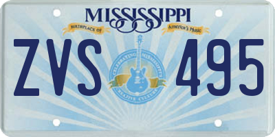 MS license plate ZVS495