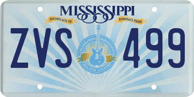 MS license plate ZVS499