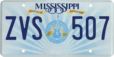 MS license plate ZVS507