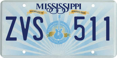 MS license plate ZVS511