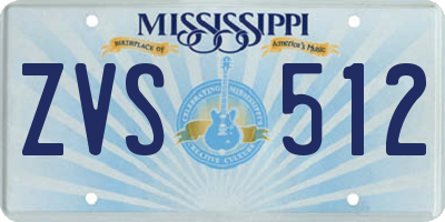 MS license plate ZVS512