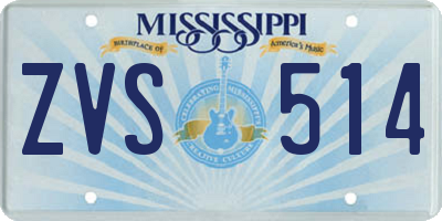 MS license plate ZVS514