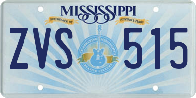 MS license plate ZVS515