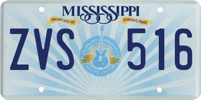 MS license plate ZVS516