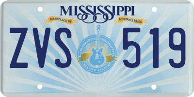 MS license plate ZVS519