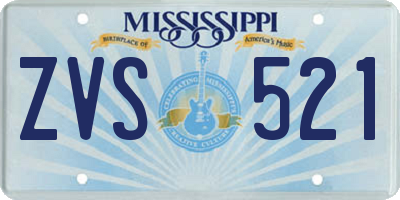 MS license plate ZVS521
