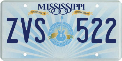 MS license plate ZVS522