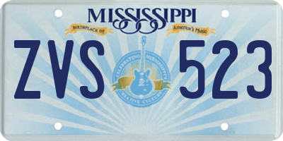 MS license plate ZVS523