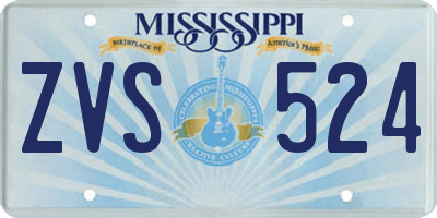 MS license plate ZVS524