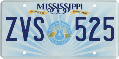 MS license plate ZVS525