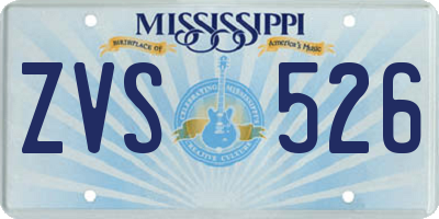 MS license plate ZVS526